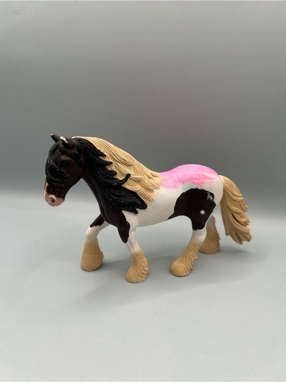 Schleich Tinker Stallion 2016 Brown Cream and White Male Horse Retired Plastic